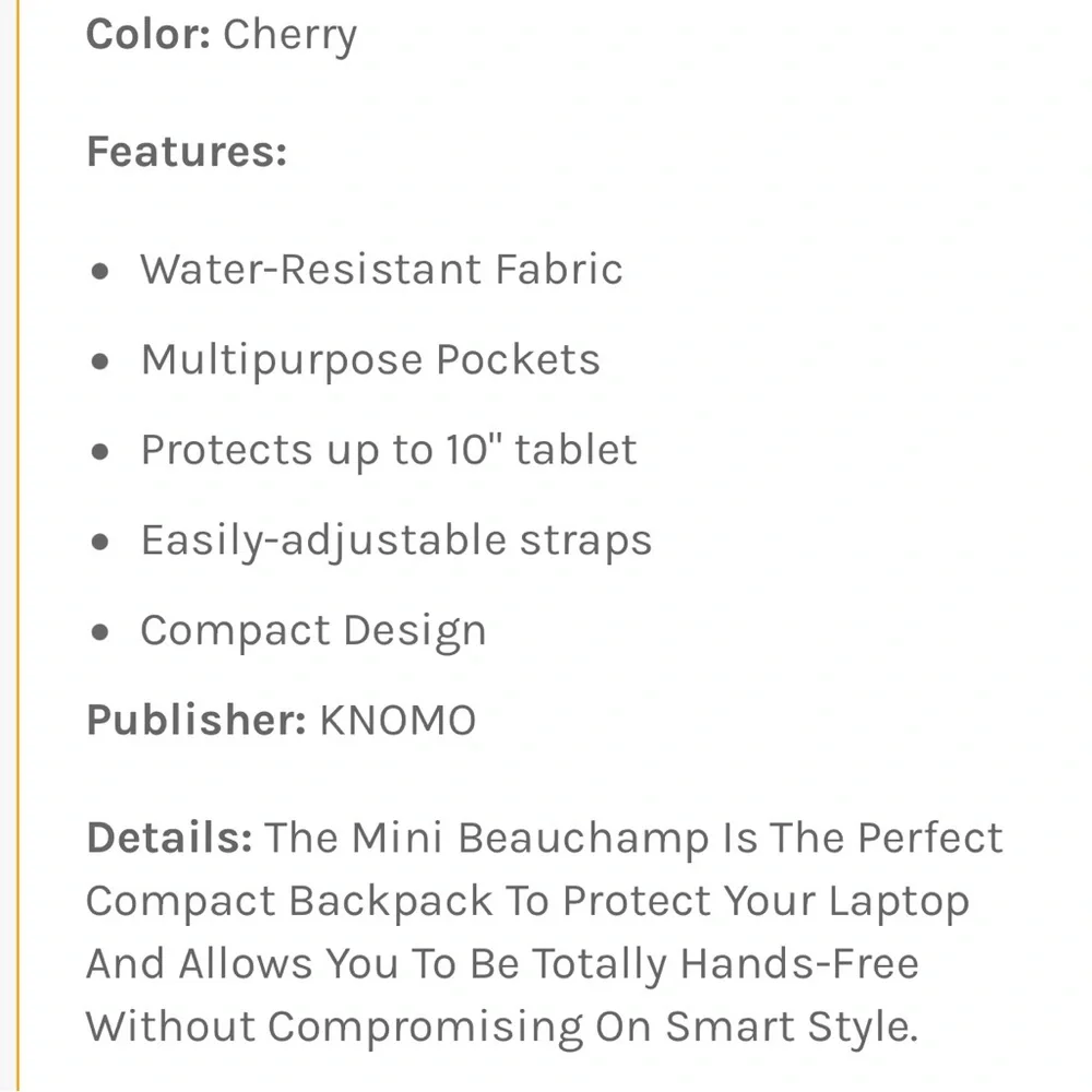 Knomo Compact Burgundy Backpack for Women